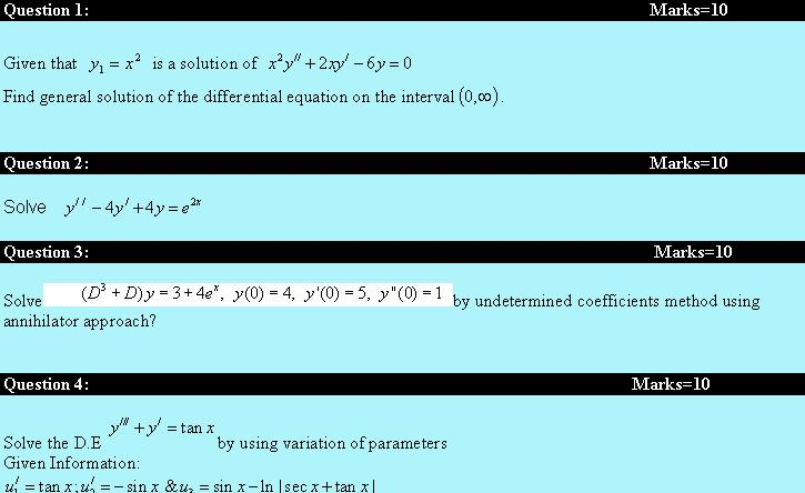 Solved Given That Y1 X2 Is A Solution Of X2y 2xy 6y Chegg Com