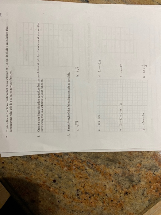 Solved 7. Create a linear function equation that has a | Chegg.com