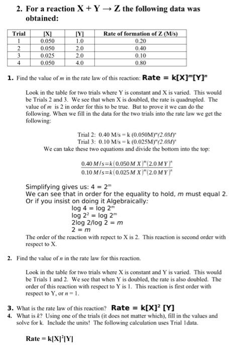 Kinetics Lab Report Sheet Name and date: Partner (if | Chegg.com