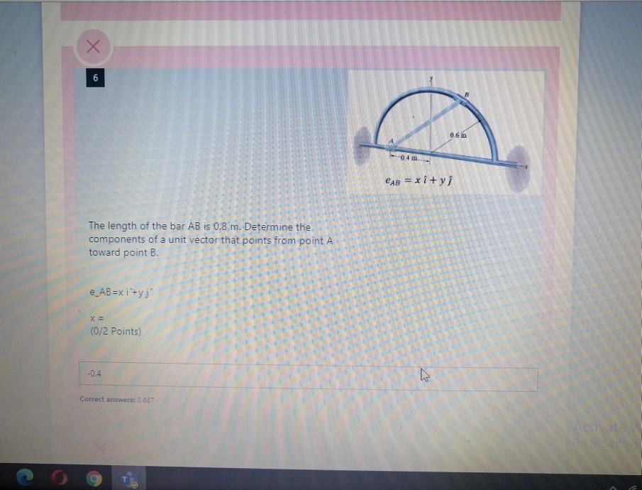 solved-0-6-m-ab-xi-yi-the-length-of-the-bar-ab-is-0-8-m-chegg