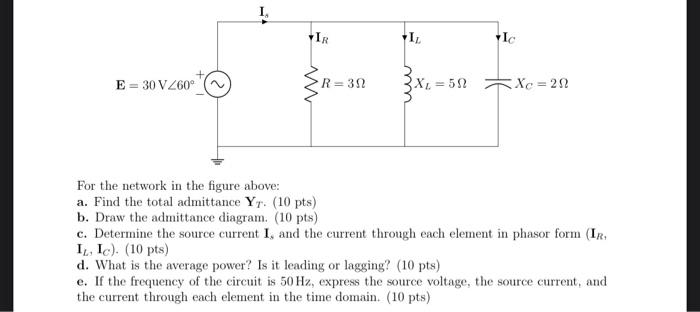 Solved For the network in the figure above: a. Find the | Chegg.com