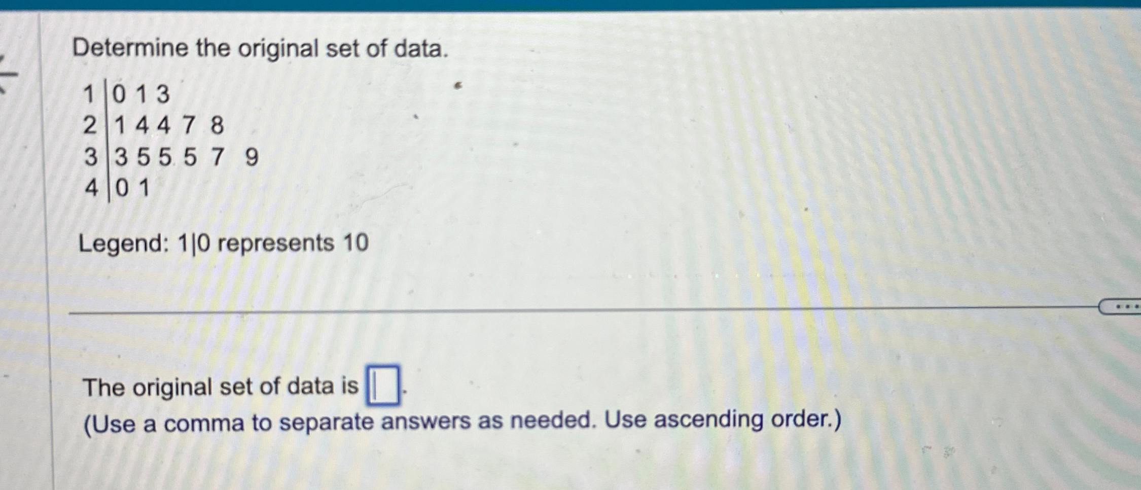Solved Determine the original set of