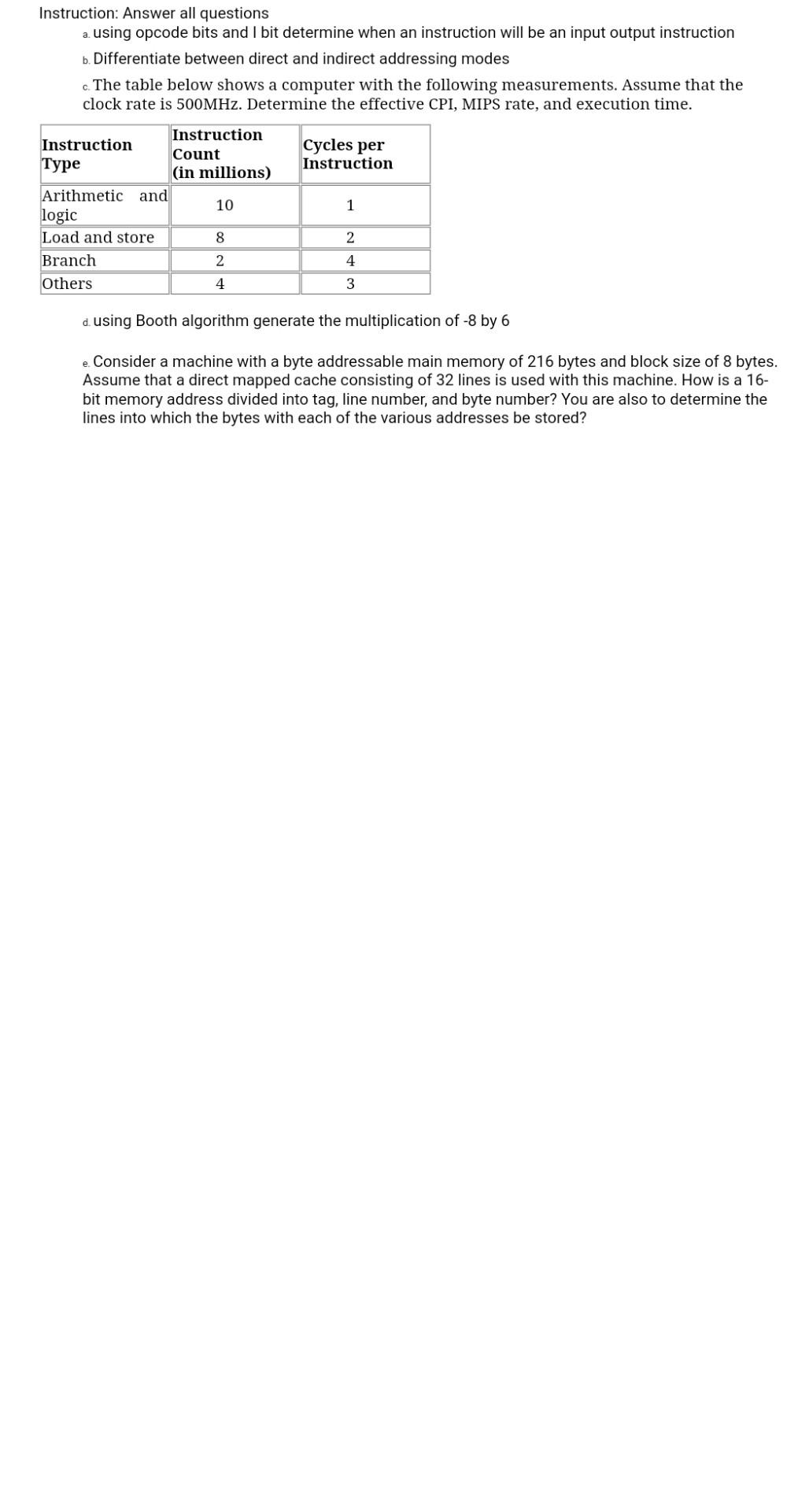 Solved Instruction: Answer all questions a. using opcode | Chegg.com