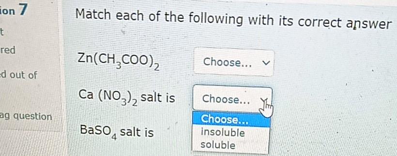 Solved ion 7 Match each of the following with its correct | Chegg.com