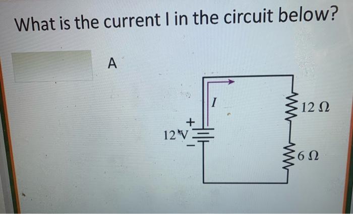 Solved What is the current I in the circuit below? | Chegg.com
