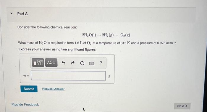 Solved Consider The Following Chemical Reaction: | Chegg.com