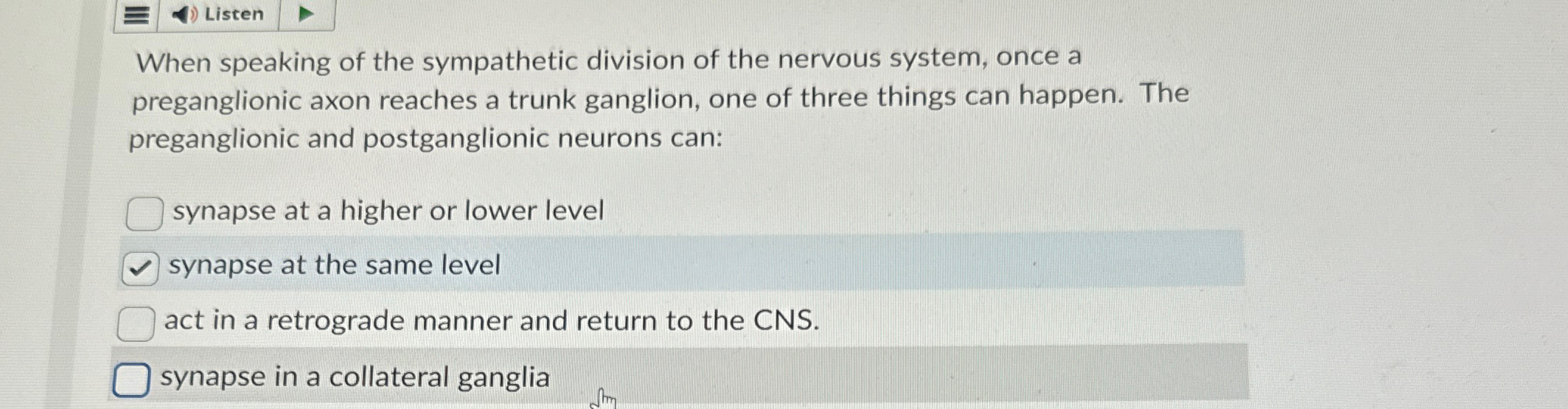 Solved When speaking of the sympathetic division of the | Chegg.com