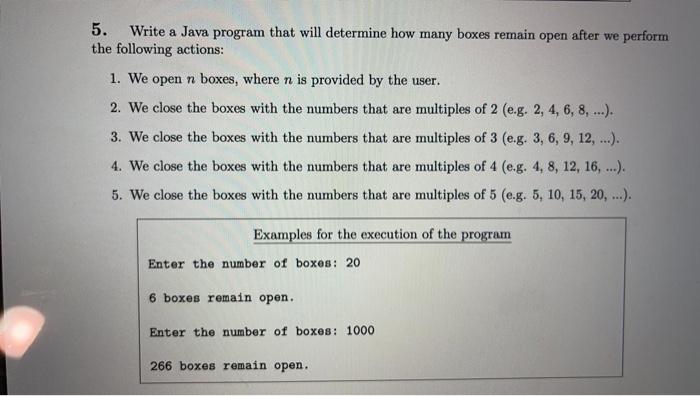 Solved 5. Write a Java program that will determine how many | Chegg.com