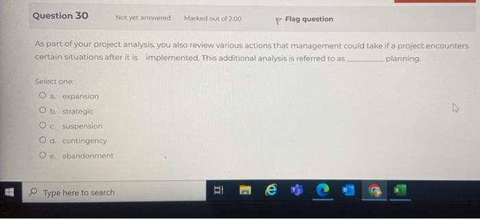 Solved E Question 30 Not yet answered Marked out of 2.00 P | Chegg.com