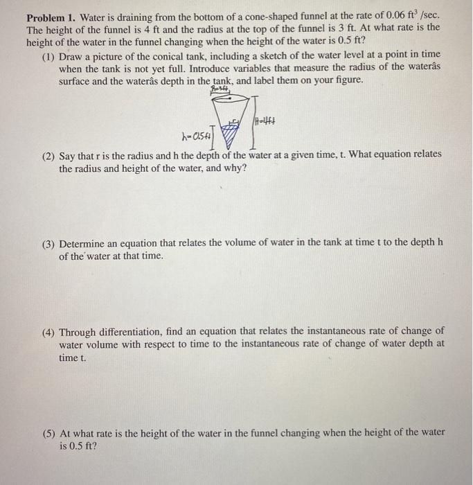 water is draining from the bottom of a cone-shaped funnel at the