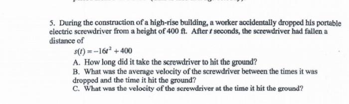 Solved 4. An Object Is Dropped From A Certain Height. It Is | Chegg.com