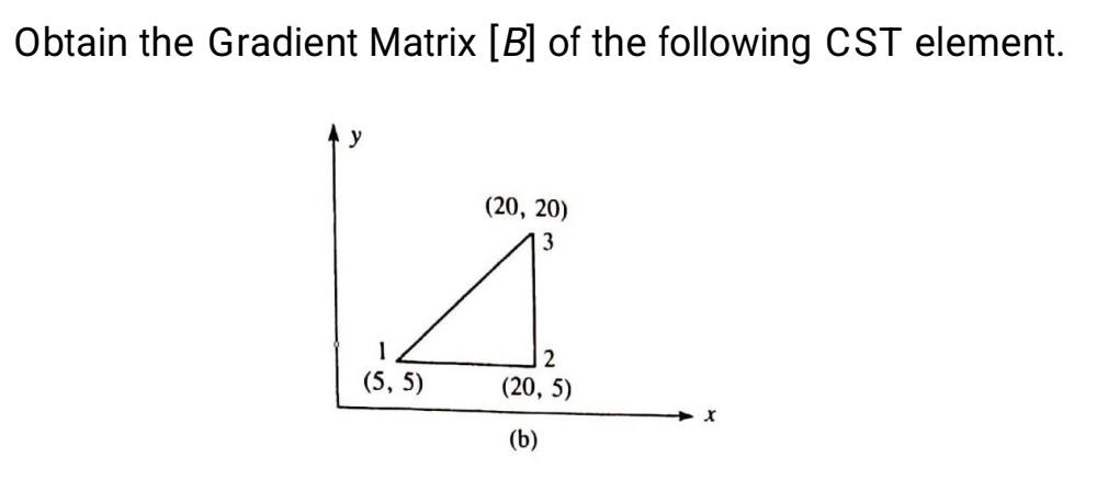 Solved Obtain the Gradient Matrix [B] of the following CST | Chegg.com