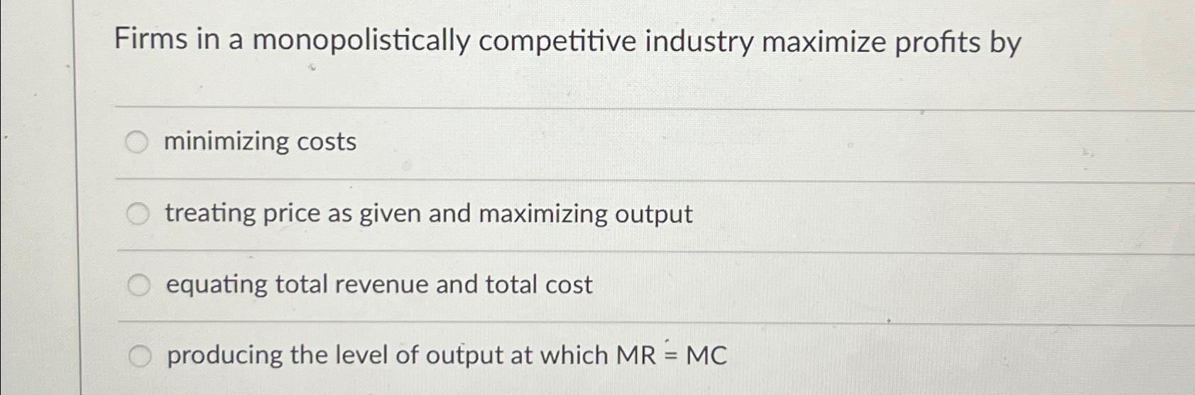 Solved Firms in a monopolistically competitive industry | Chegg.com