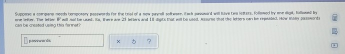 Solved Suppose A Company Needs Temporary Passwords For The | Chegg.com