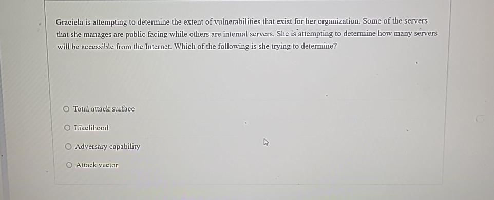 Solved Graciela is attempting to determine the extent of | Chegg.com