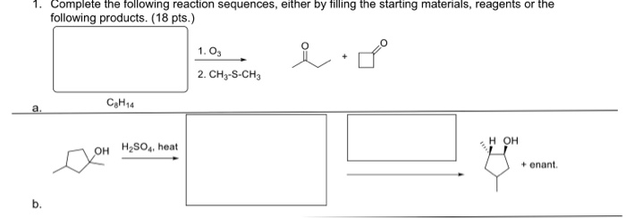 Solved 1 Complete The Following Reaction Sequences Either 2835