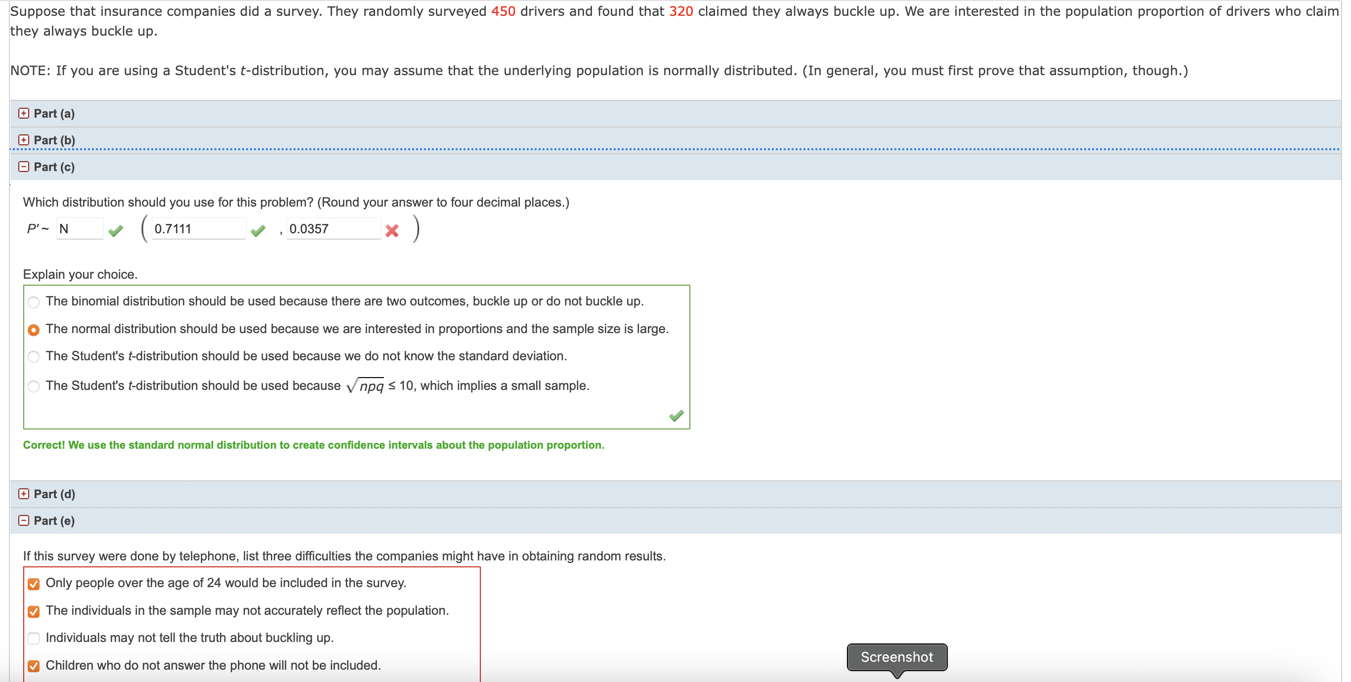 Solved Correct! We use the standard normal distribution to | Chegg.com
