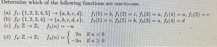 Solved Determine which of the following functions are | Chegg.com
