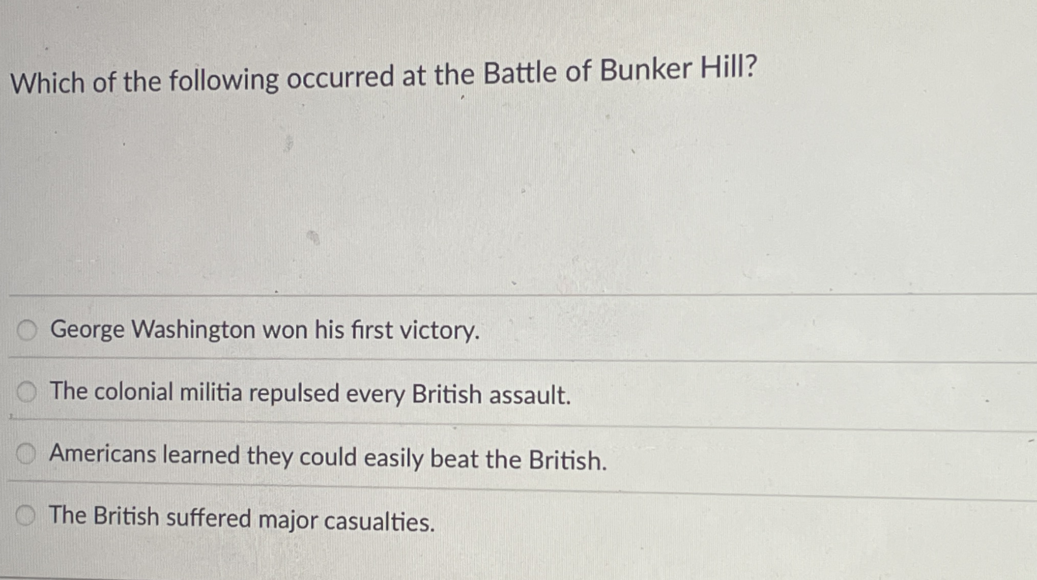 Solved Which of the following occurred at the Battle of