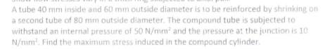 Solved A tube 40 mna inside and 60 mm outside diameter is 10 | Chegg.com