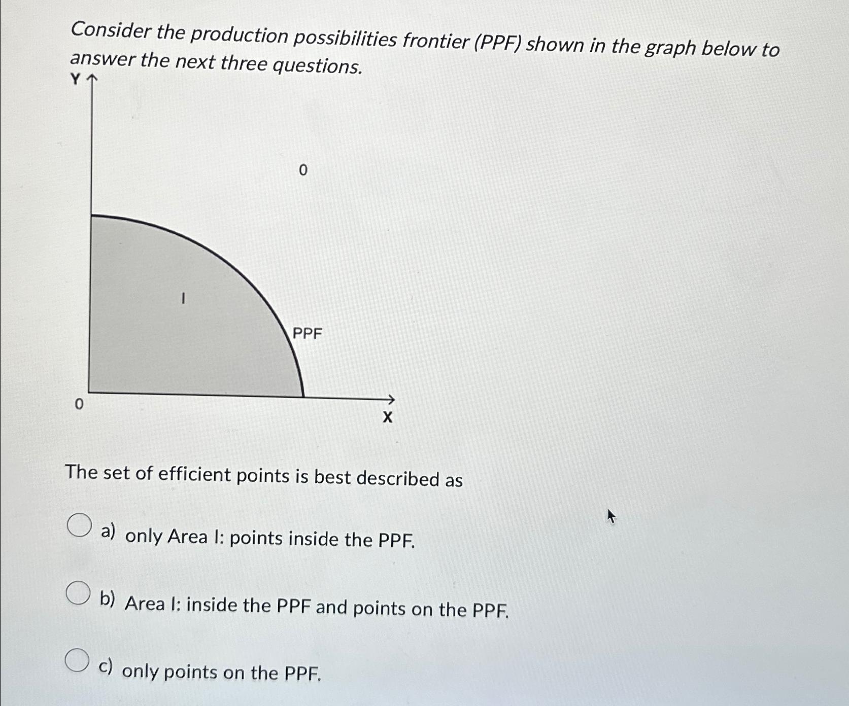 Solved Consider The Production Possibilities Frontier (PPF) | Chegg.com