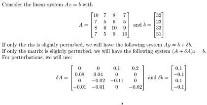 Consider the linear system Ax = b with A = and b = | Chegg.com