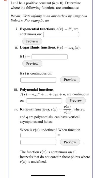 Solved Let B Be A Positive Constant (b> 0). Determine Where | Chegg.com