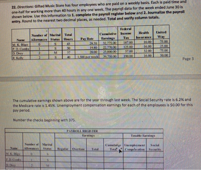 Solved 22 Directions Gifted Music Store Has Four Employees Chegg Com