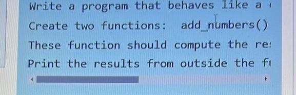 Solved Write a program that behaves like a Create two | Chegg.com