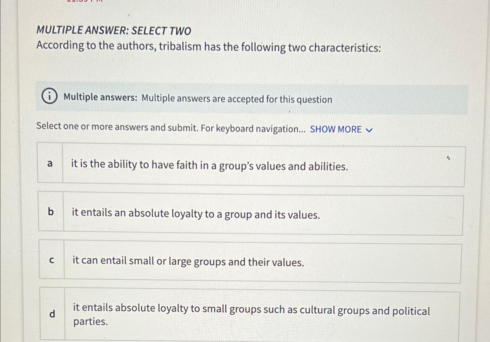 Solved MULTIPLE ANSWER: SELECT TWOAccording To The Authors, | Chegg.com