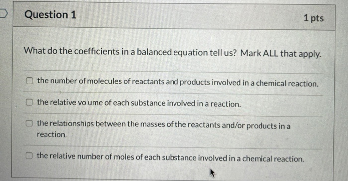 Solved Question 4 1 pts Which of the following mole ratios | Chegg.com