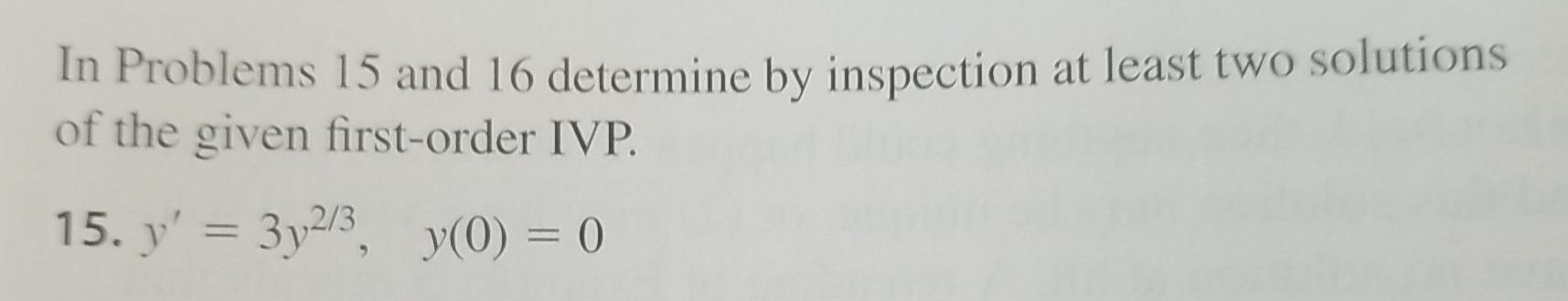 Solved In Problems 15 and 16 determine by inspection at | Chegg.com