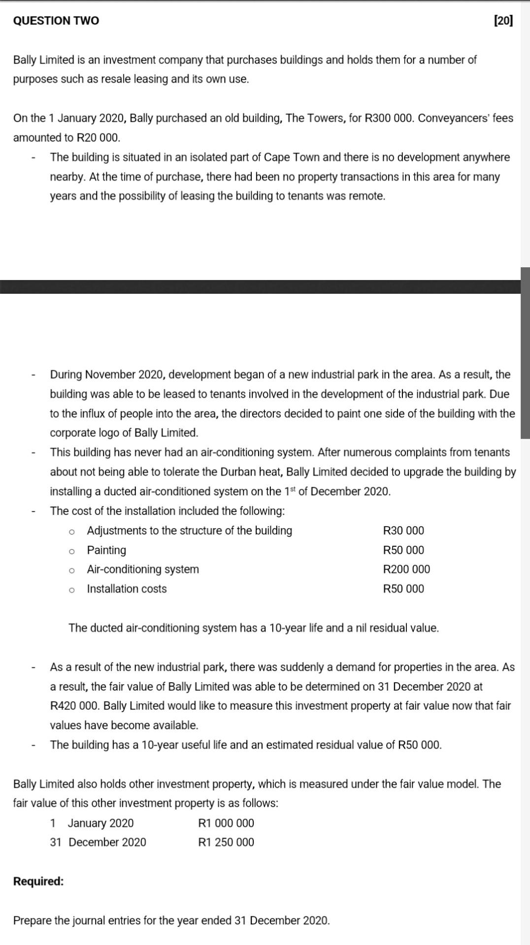 Bally Limited is an investment company that purchases buildings and holds them for a number of purposes such as resale leasin