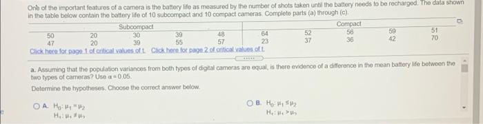 Solved Onb of the important features of a camera is the | Chegg.com