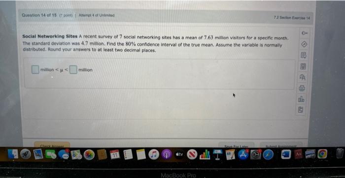 Solved Social Networking Sites A recent survey of 7 social | Chegg.com