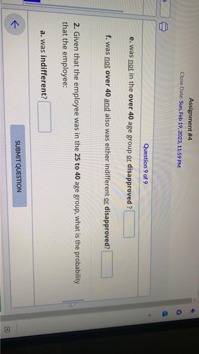 e. was not in the over 40 age group or disapproved?
f. was not over \( \mathbf{4 0} \) and also was either indifferent or dis