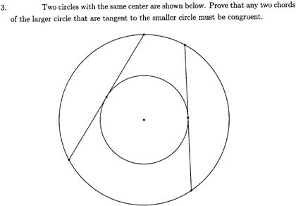 Solved Two circles with the same center are shown below. | Chegg.com