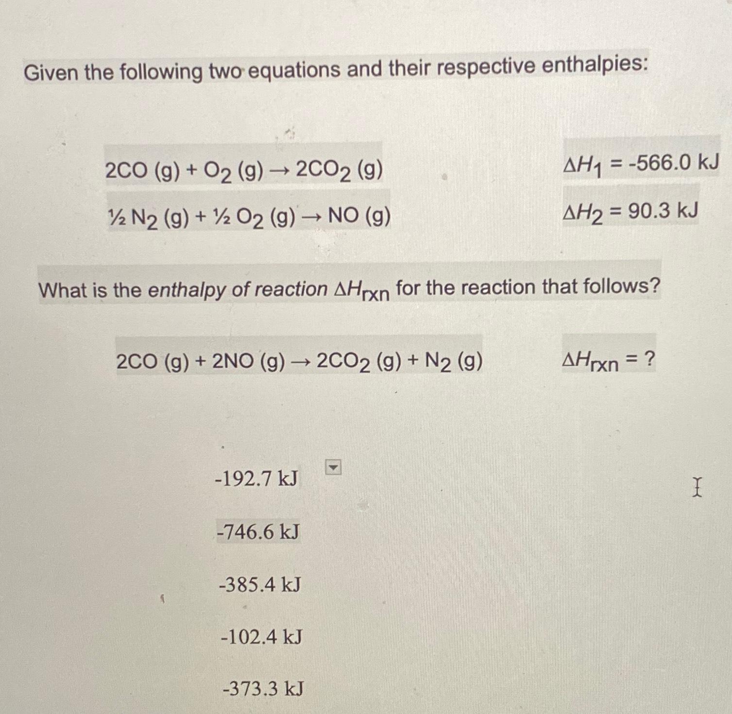 Solved Given the following two equations and their | Chegg.com