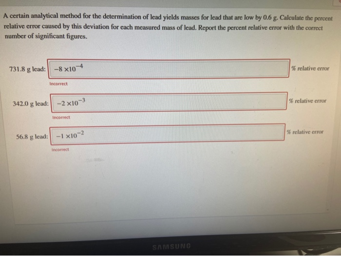 Solved A Certain Analytical Method For The Determination Of | Chegg.com