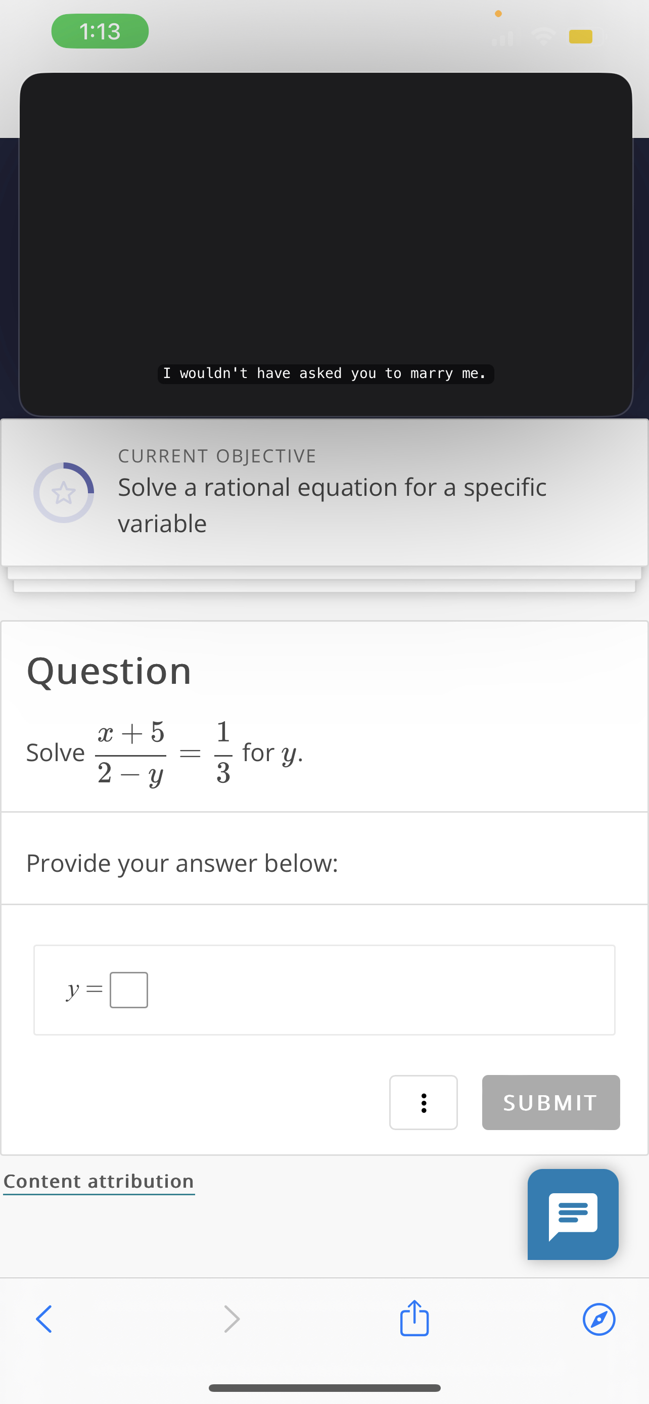 Solve X 5 2 Y 1 3 For Y