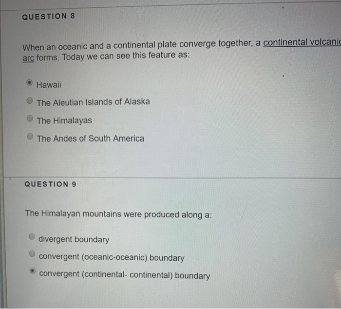 Solved QUESTION 8 When an oceanic and a continental plate | Chegg.com