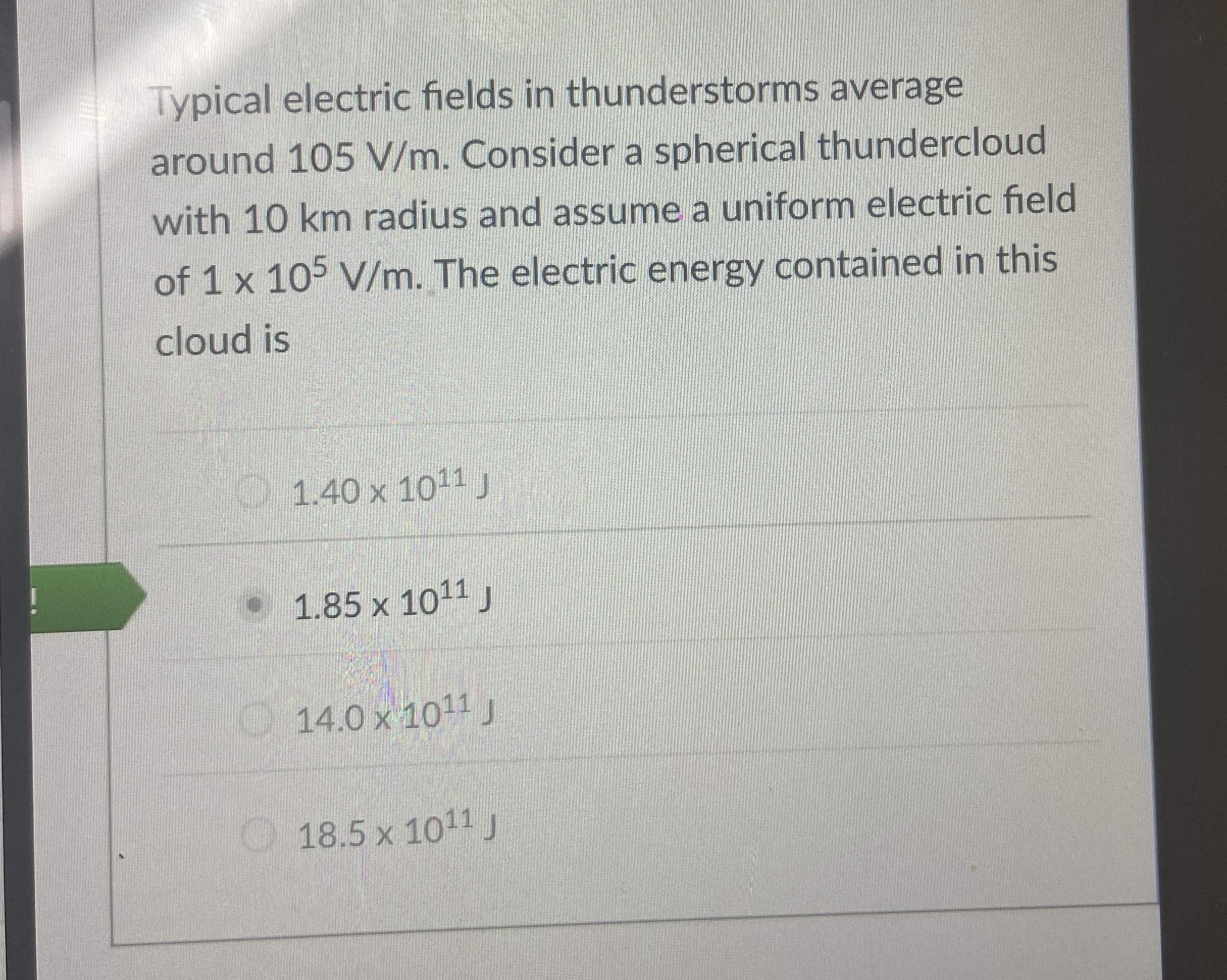 Solved Typical Electric Fields In Thunderstorms Average | Chegg.com