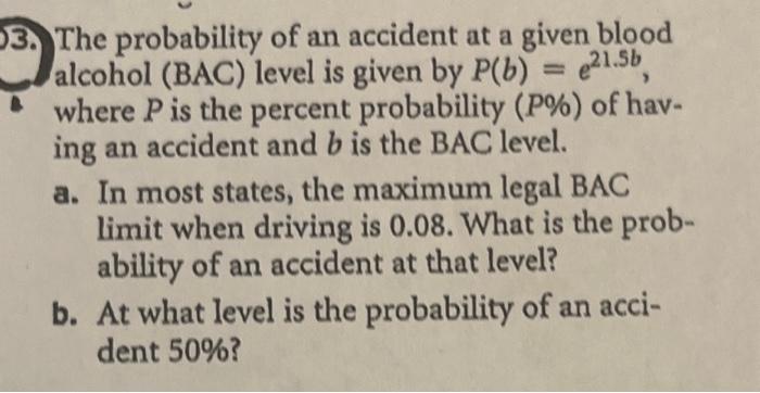 Solved 3. The probability of an accident at a given blood | Chegg.com