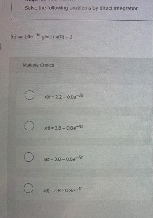 Solved Solve the following problems by direct integration. | Chegg.com