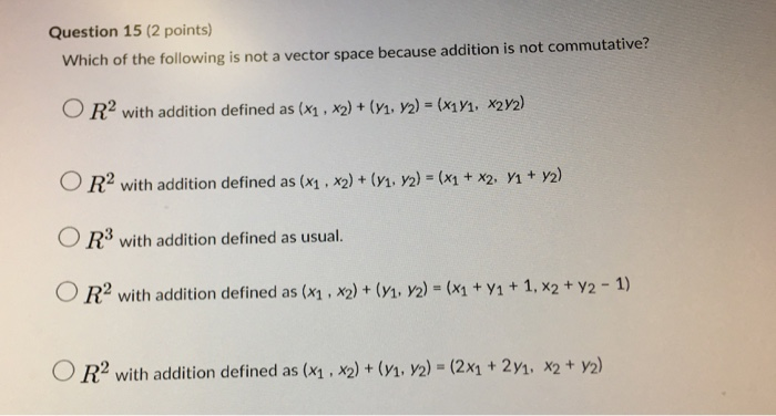 Solved Question 15 (2 points) Which of the following is not | Chegg.com