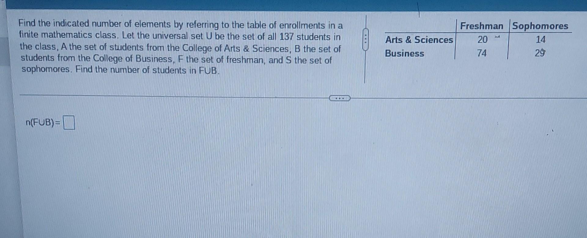 Solved Find the indicated number of elements by referring to | Chegg.com