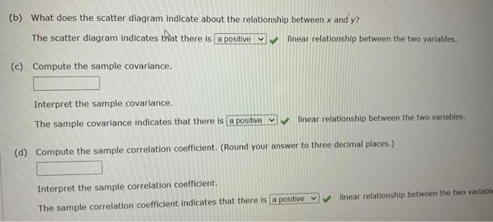 Solved Five Observations Taken For Two Variables Follow.(b) | Chegg.com