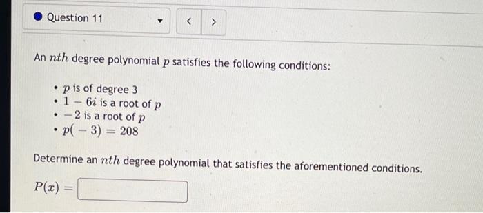 Solved An Nth Degree Polynomial P Satisfies The Following