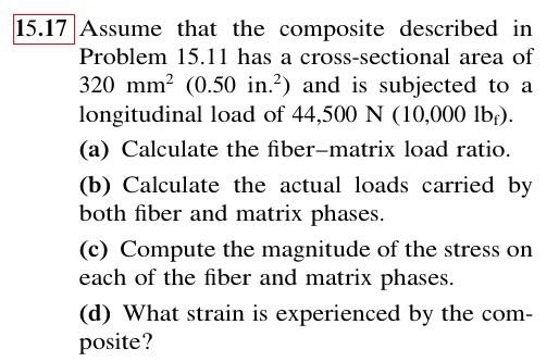 Solved 17 Assume that the composite described in Problem | Chegg.com