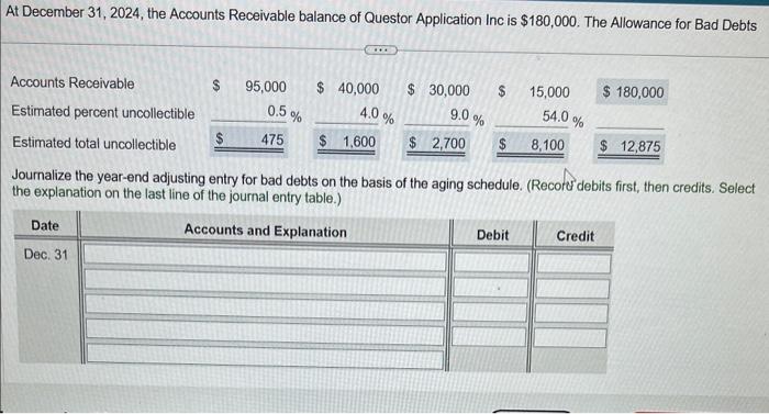 Solved At December 31 2024 The Accounts Receivable Balance Chegg Com   Image